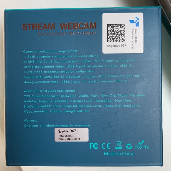 NEW Angetube Streaming 1080P HD Webcam Ring Light + Mic Video Web Camera 967 - Picture 5 of 11